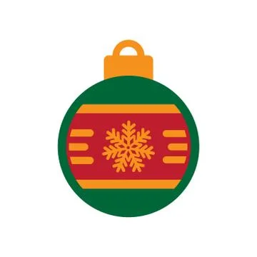 Flat icon with long shadow Christmas ball Stock Illustration