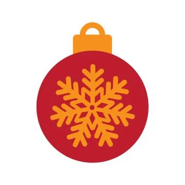 Flat icon with long shadow Christmas ball Stock Illustration