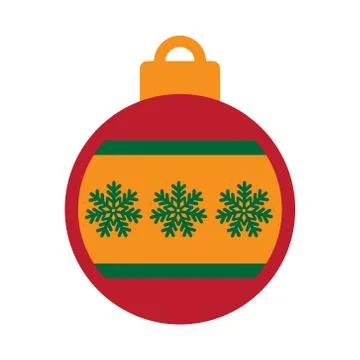 Flat icon with long shadow Christmas ball Stock Illustration