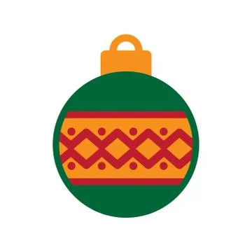 Flat icon with long shadow Christmas ball Stock Illustration