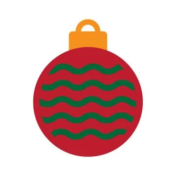 Flat icon with long shadow Christmas ball Stock Illustration