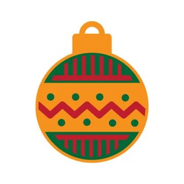 Flat icon with long shadow Christmas ball Stock Illustration