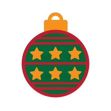 Flat icon with long shadow Christmas ball Stock Illustration