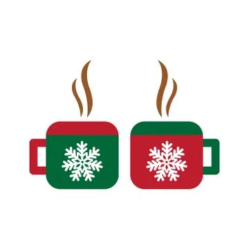 Flat icon with long shadow cup snowflakes Stock Illustration