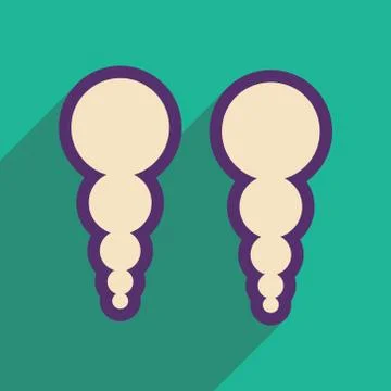 Flat icon with long shadow earrings pearl earrings Stock Illustration