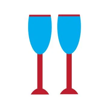 Flat icon with long shadow glasses of champagne Stock Illustration