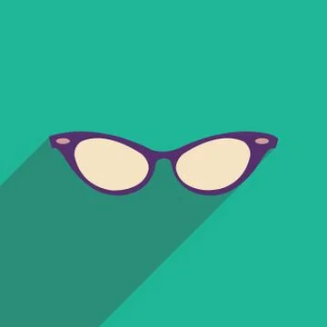 Flat icon with long shadow glasses accessory Stock Illustration