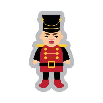 Flat icon with long shadow Nutcracker boy Stock Illustration