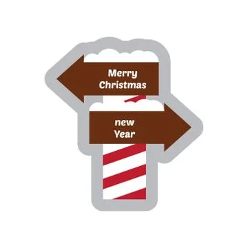 Flat icon with long shadow Pointer Christmas and New Year Stock Illustration