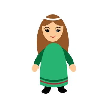 Flat icon with long shadow Virgin Mary Stock Illustration