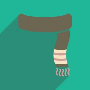 Flat icon with long shadow Warm scarf Stock Illustration