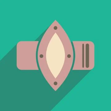 Flat icon with long shadow watches Women Stock Illustration