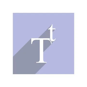 Flat icon with lowercase and uppercase T for websites and apps, long shadow Stock Illustration