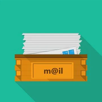 Flat icon for a mailbox for site and business Stockillustratie