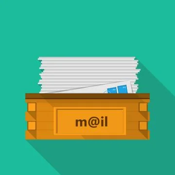 Flat icon for a mailbox for site and business Stockillustratie