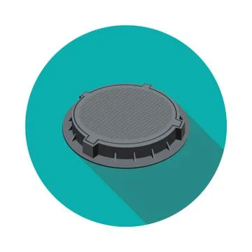 Flat icon a manhole Stock Illustration