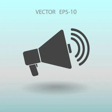 Flat icon of megaphone. vector illustration Stock Illustration