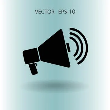 Flat icon of megaphone. vector illustration Illustrazione stock