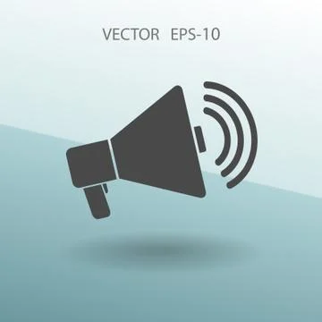 Flat icon of megaphone. vector illustration Stock Illustration