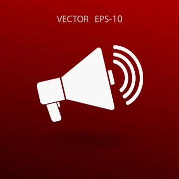 Flat icon of megaphone. vector illustration Stock Illustration