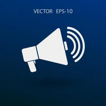 Flat icon of megaphone. vector illustration Stock Illustration