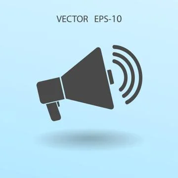 Flat icon of megaphone. vector illustration Stock Illustration