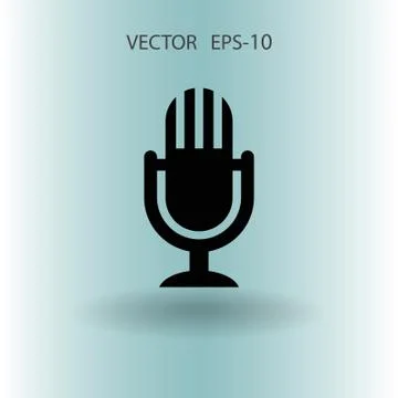 Flat  icon of microphone. vector illustration Stock Illustration