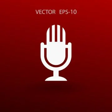 Flat  icon of microphone. vector illustration Illustrazione stock