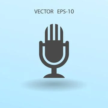 Flat  icon of microphone. vector illustration Stock Illustration