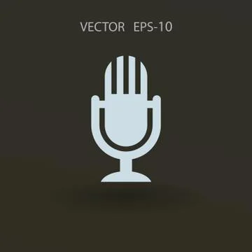 Flat  icon of microphone. vector illustration Stock Illustration