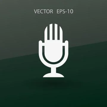 Flat  icon of microphone. vector illustration Stock Illustration