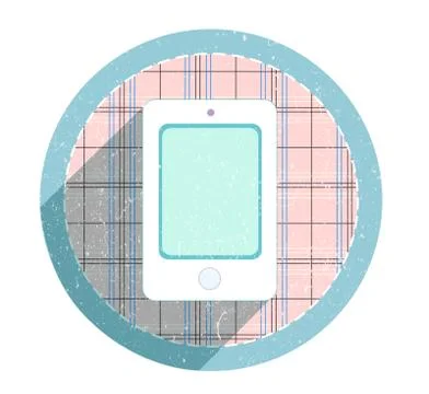 Flat icon with a mobile phone Stock Illustration