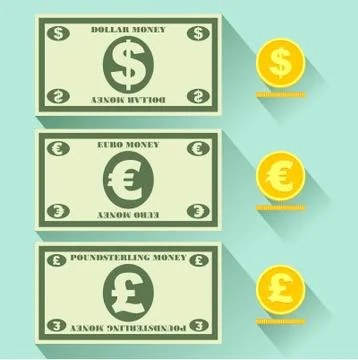 Flat icon of money Stock Illustration