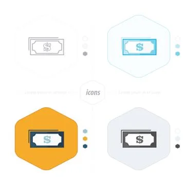 Flat icon of money vector icon Stock Illustration