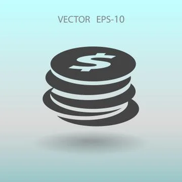 Flat icon of money. vector illustration Stock Illustration