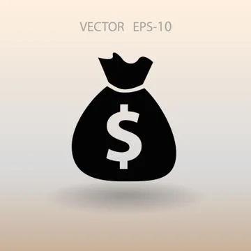 Flat icon of money. vector illustration Stock Illustration