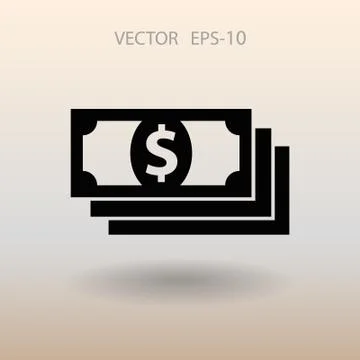 Flat icon of money. vector illustration Stock Illustration