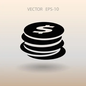 Flat icon of money. vector illustration Stock Illustration