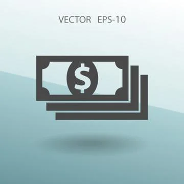 Flat icon of money. vector illustration Ilustração Stock