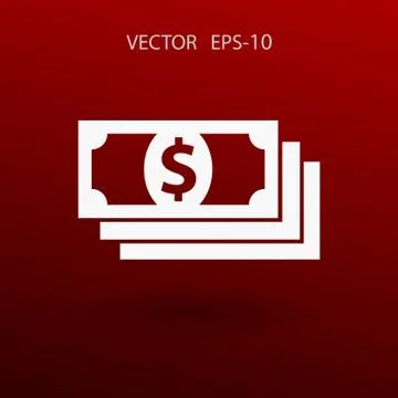 Flat icon of money. vector illustration Stock Illustration