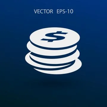 Flat icon of money. vector illustration Ilustração Stock