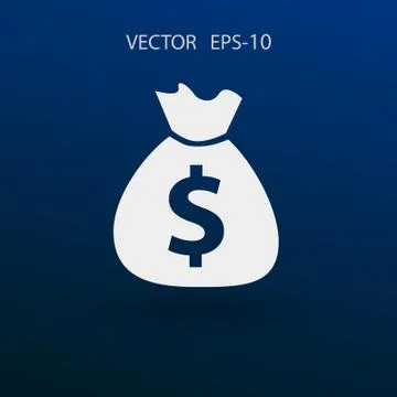 Flat icon of money. vector illustration Stock Illustration