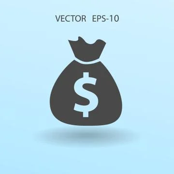 Flat icon of money. vector illustration Stock Illustration