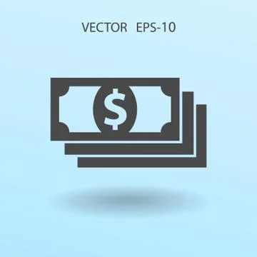 Flat icon of money. vector illustration Stock Illustration