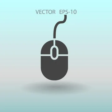 Flat icon of mouse. vector illustration Stock Illustration
