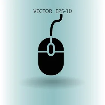 Flat icon of mouse. vector illustration Stock Illustration