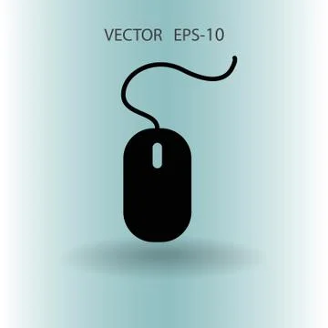 Flat icon of mouse. vector illustration Stock Illustration