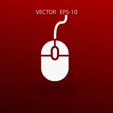 Flat icon of mouse. vector illustration Stock Illustration