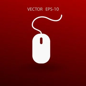 Flat icon of mouse. vector illustration Stock Illustration
