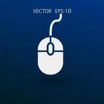 Flat icon of mouse. vector illustration Stock Illustration